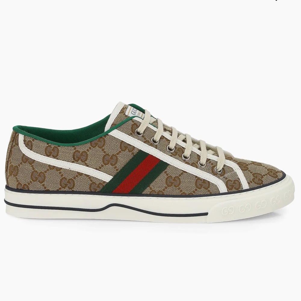 Gucci Beige and Green Sneakers